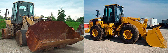 Before and after of a Wheel Loader